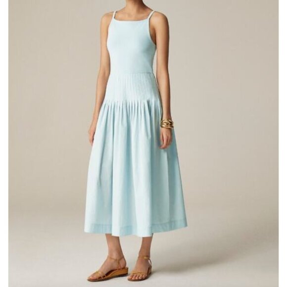 J.Crew Pintuck Mixy dress edge water minimalist boho preppy sz M - Picture 1 of 6